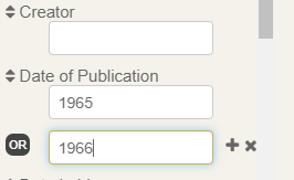 Search multiple Date of Publication years